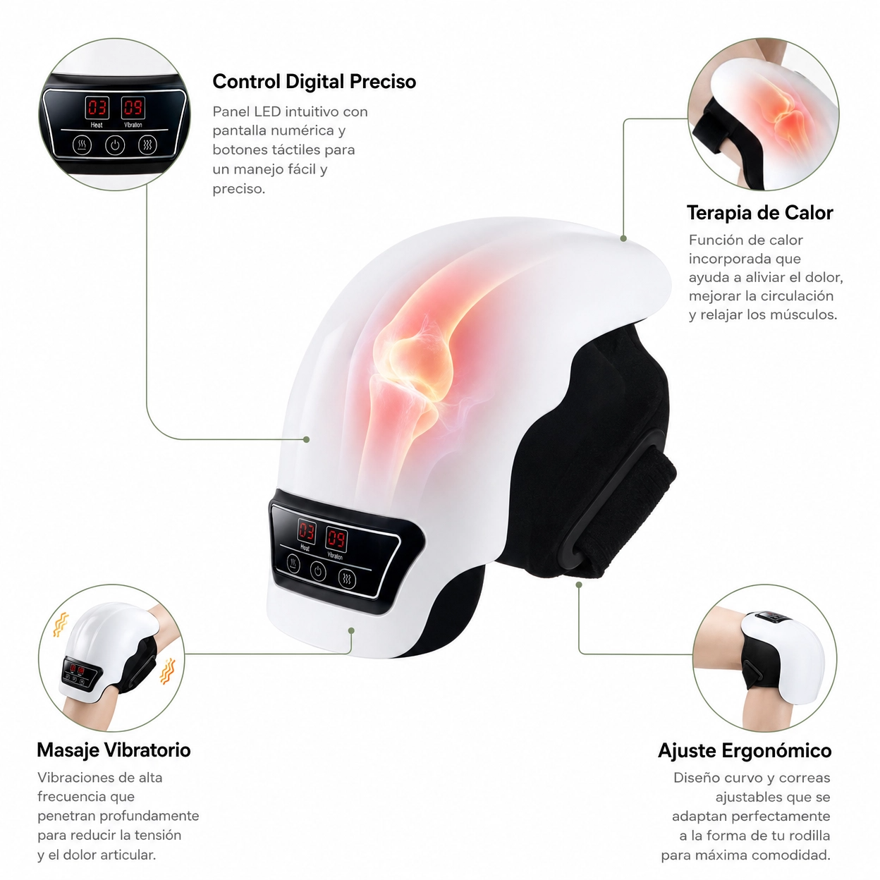 Zembiax™ KneeRelief Pro - Masajeador Térmico Inteligente